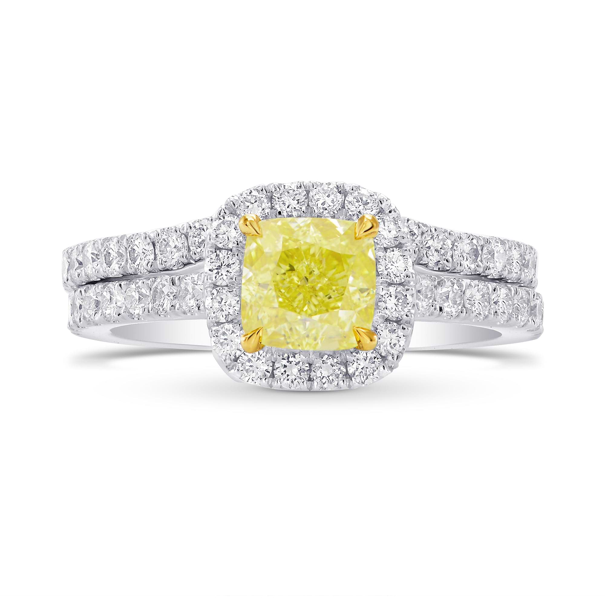 Tulip Halo Diamond Engagement & Wedding Ring Set