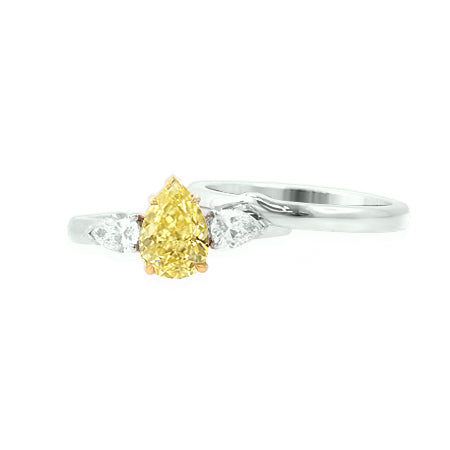 Engagement Three-stone Pear & Wedding Ring Setting - 4