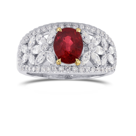 Extraordinary Diamond Ring Setting with Marquise & Round Side Diamonds