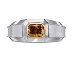 Fancy Deep Brownish Yellowish Orange Diamond Men's Ring