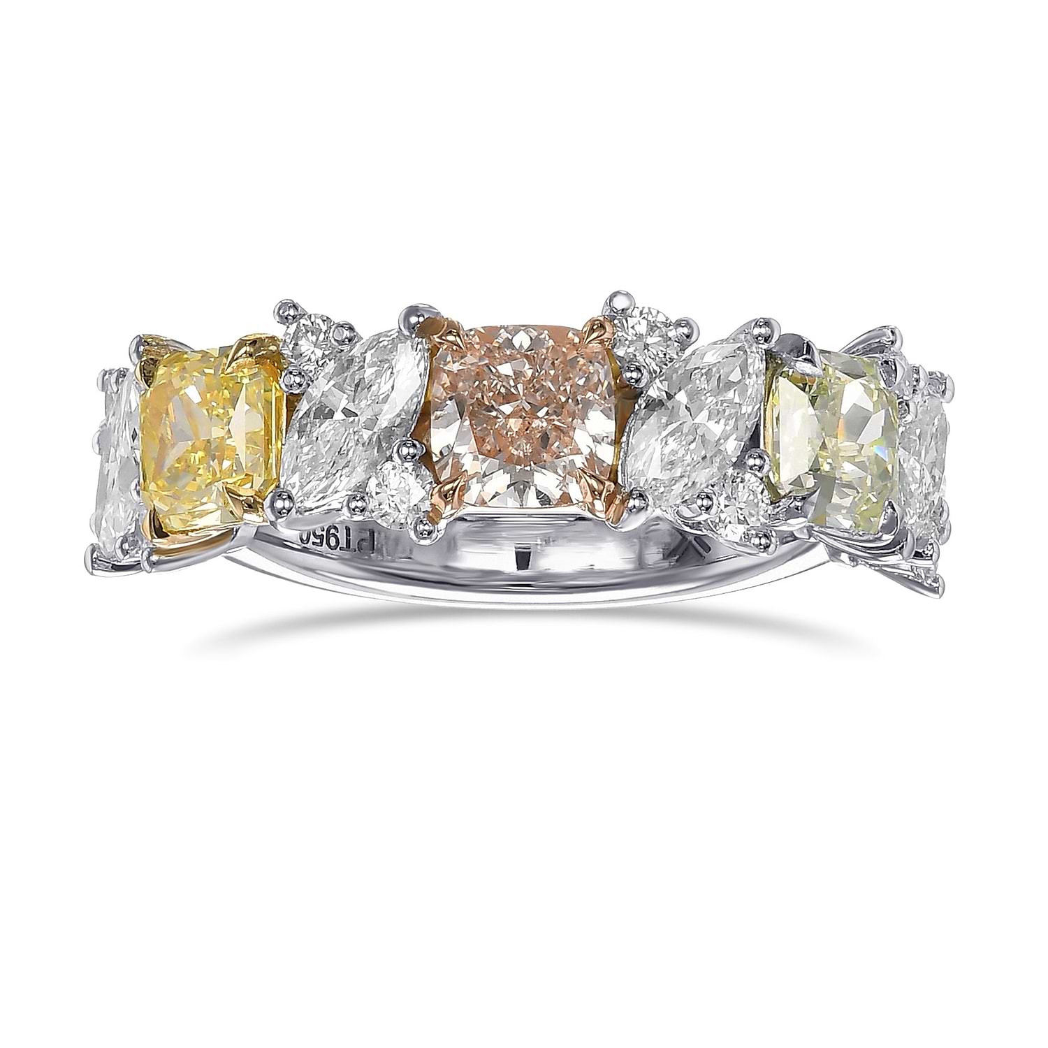 Multicolor Extraordinary Diamond Cluster Ring