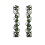 Tourmaline and Diamond Hoop Earrings