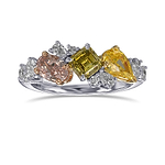 Multi-Color Diamond Cluster Couture Ring