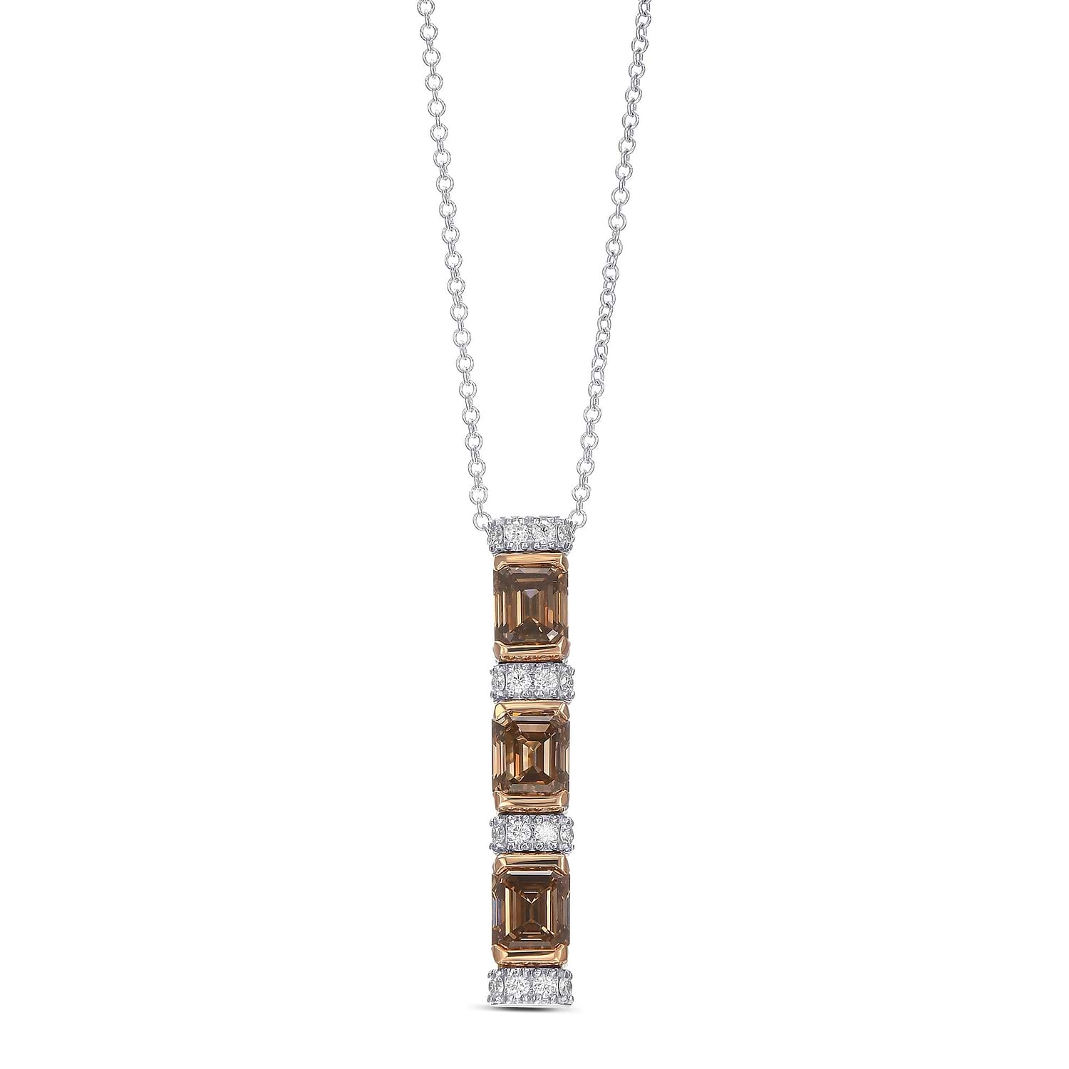 Fancy Brown Emerald Diamond Drop Pendant