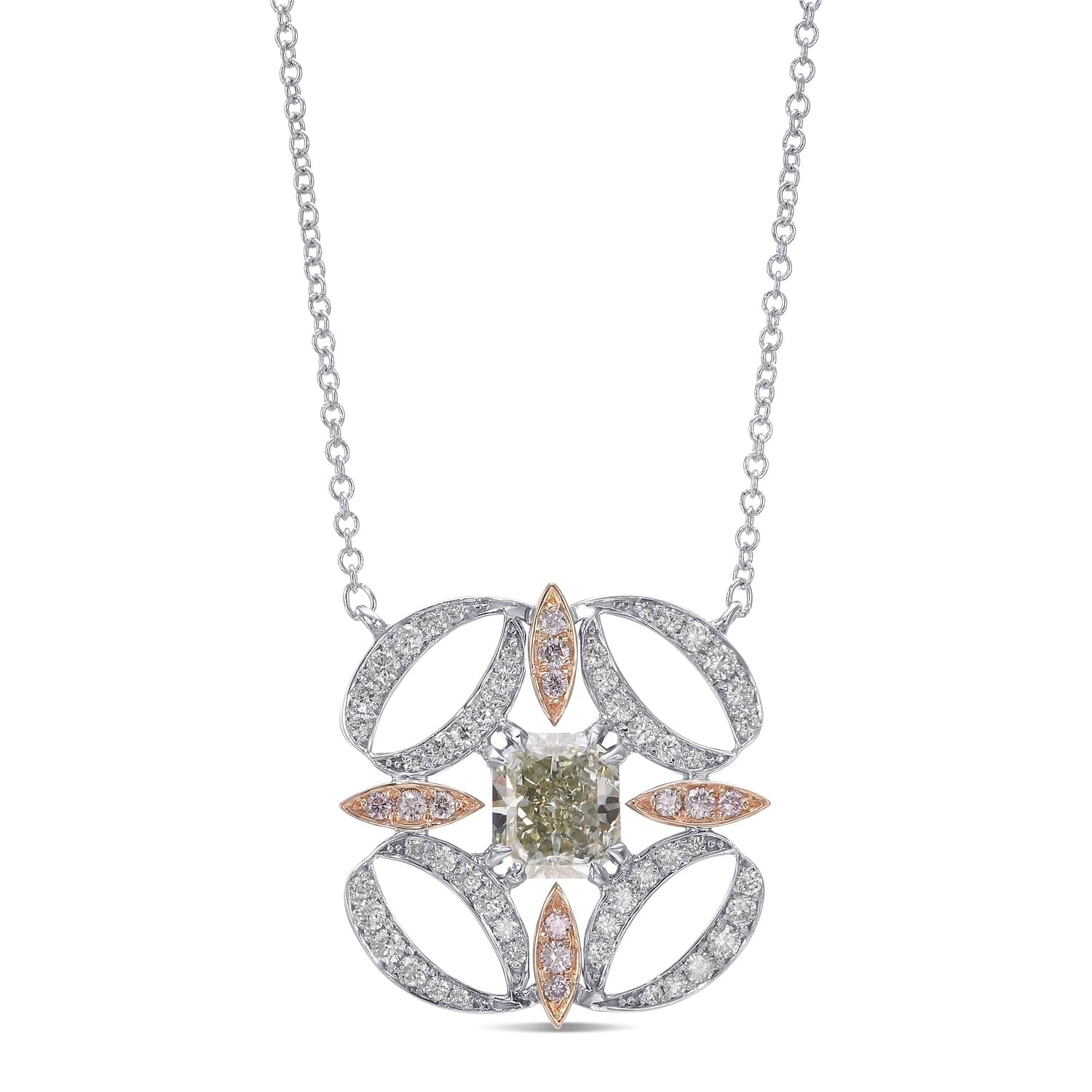 Fancy Light Yellowish Green Radiant Couture Pendant