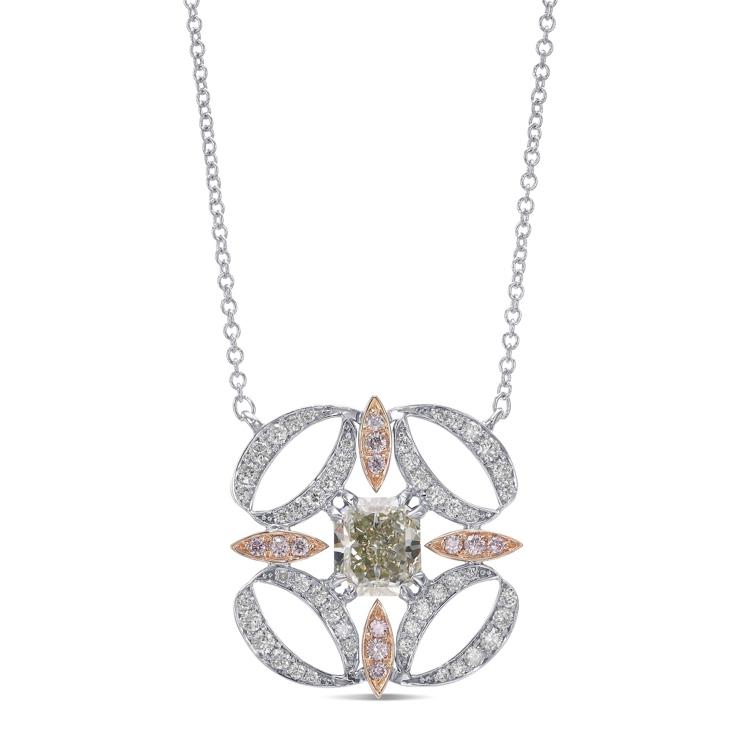 Fancy Light Yellowish Green Radiant Couture Pendant
