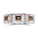 Men's Fancy Brown Three-stone Diamond Ring