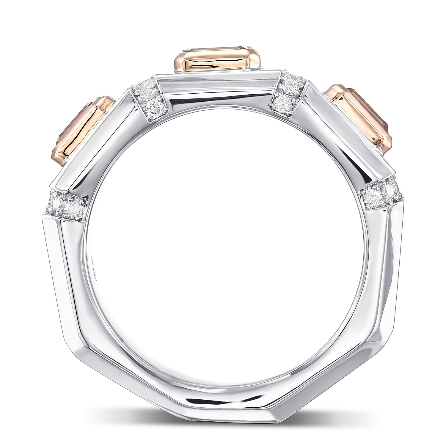 Men's Fancy Brown Three-stone Diamond Ring