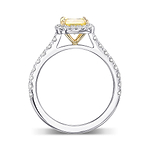 Fancy Intense Yellow Radiant Halo Diamond Ring