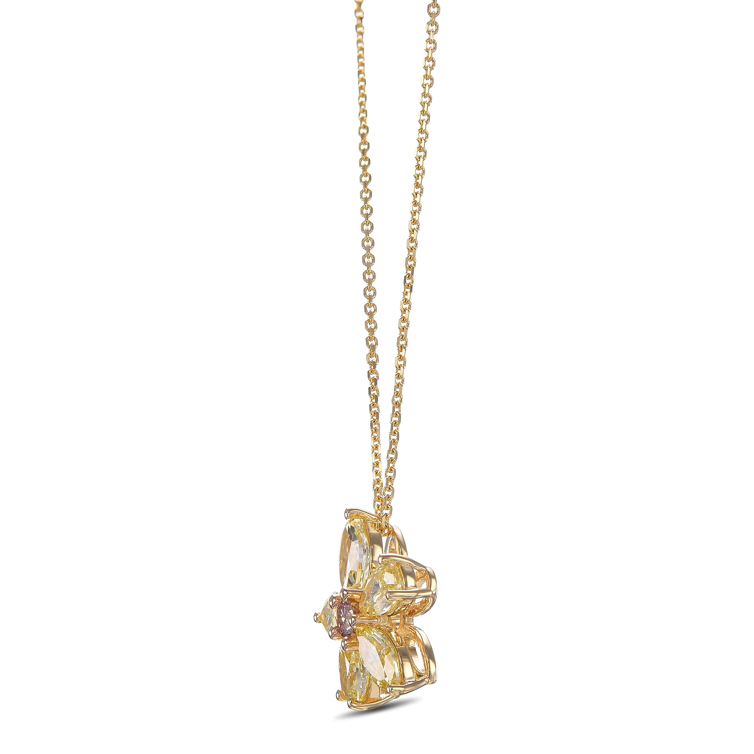 Fancy Intense Orangy Pink & Fancy Yellow Diamond Pendant