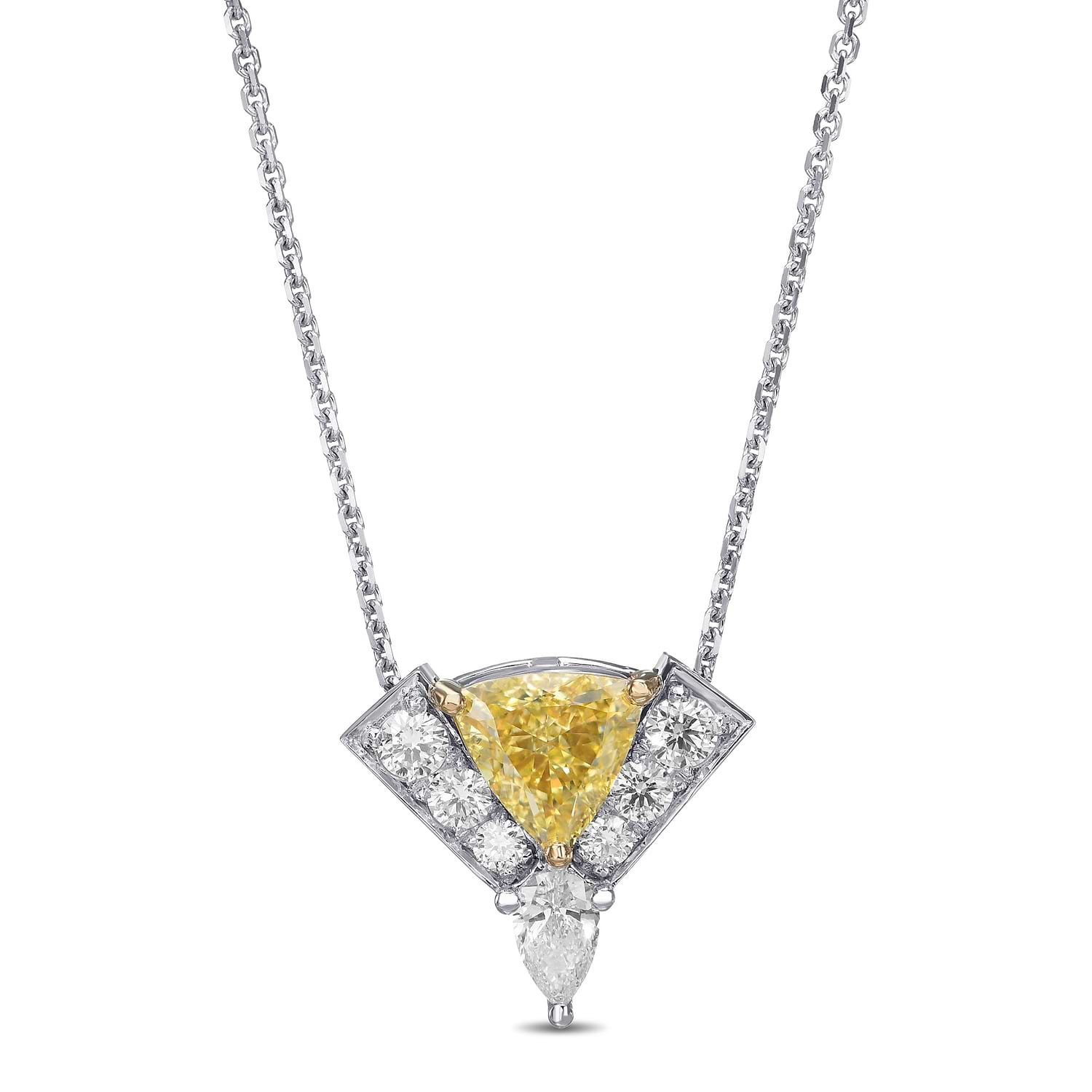 Fancy Intense Yellow Triangle Diamond Pendant