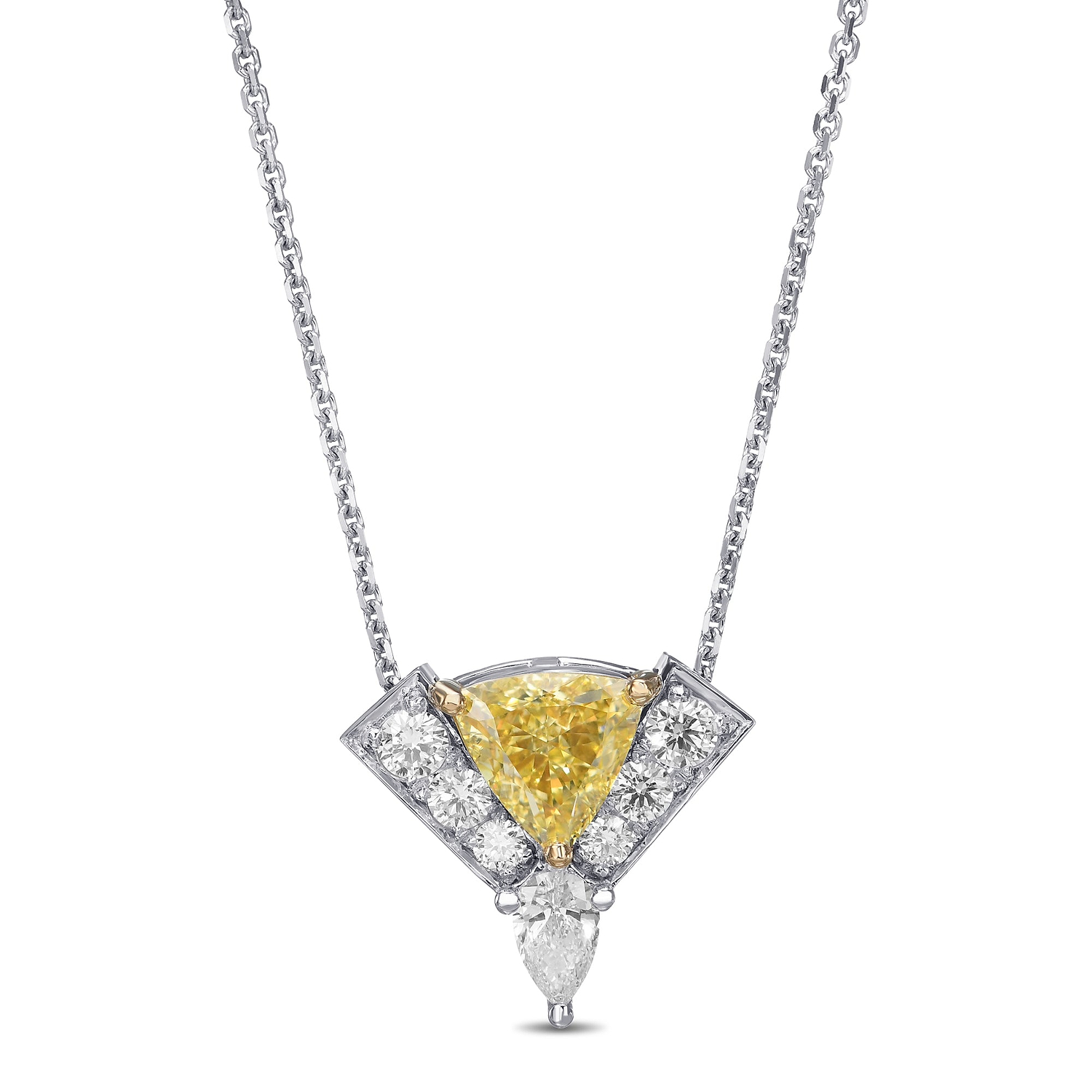 Fancy Intense Yellow Triangle Diamond Pendant