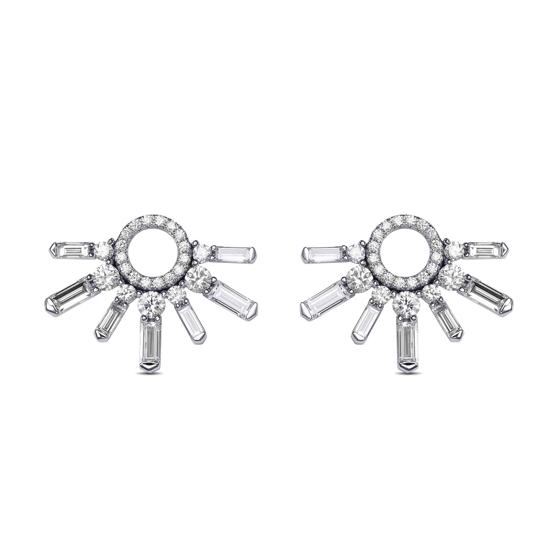 Extraordinary White Diamond Stud Earrings