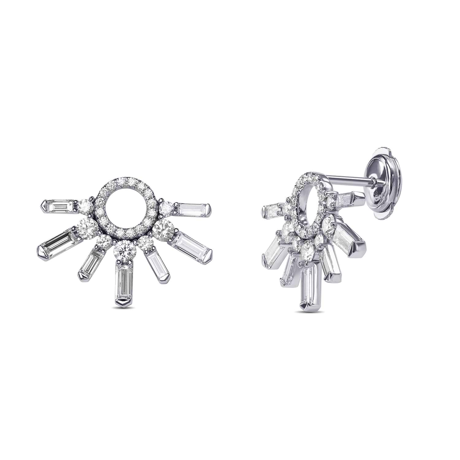 Extraordinary White Diamond Stud Earrings
