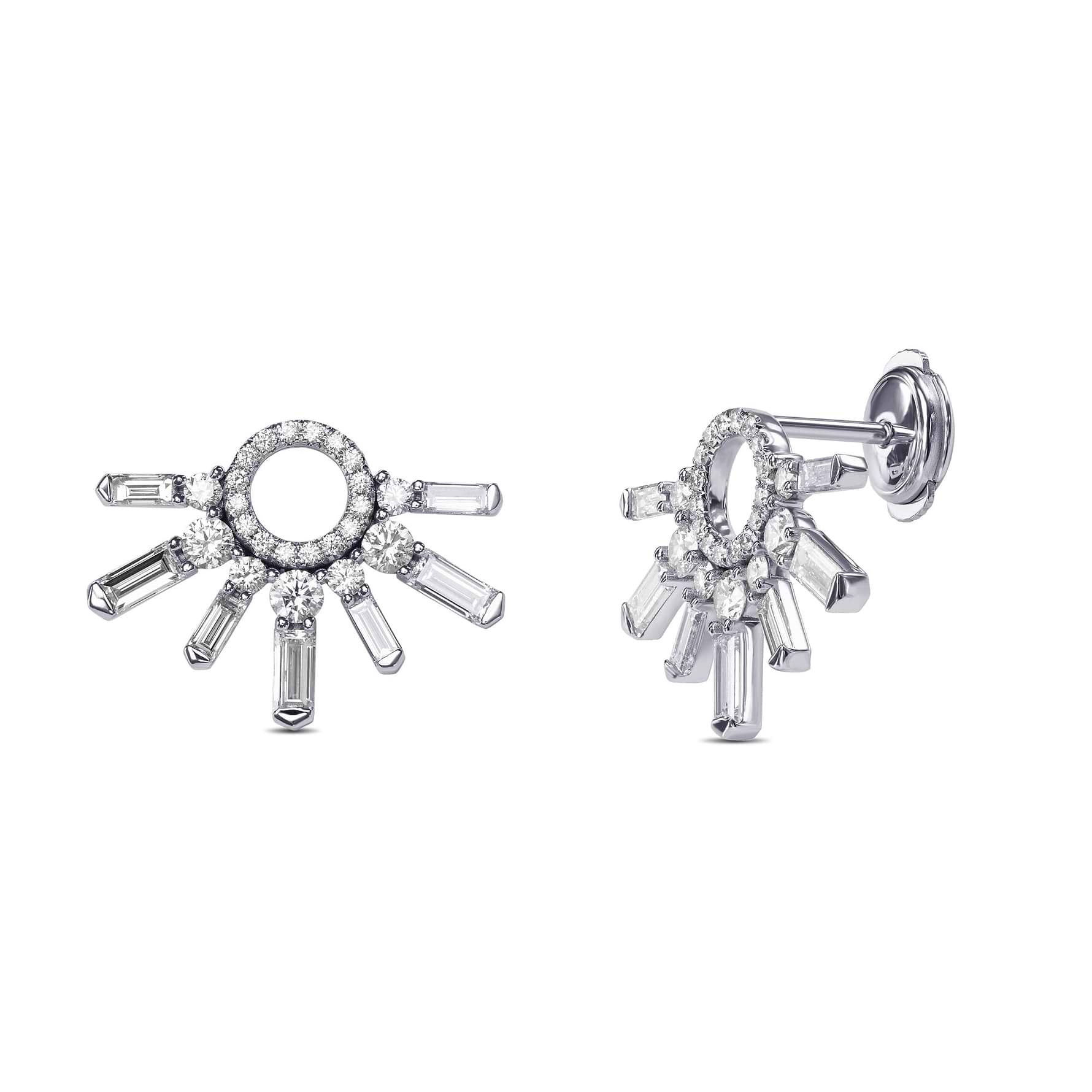 Extraordinary White Diamond Stud Earrings