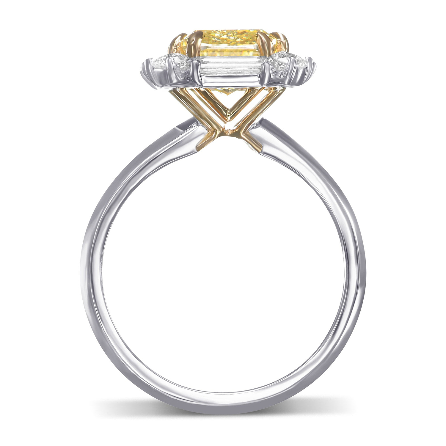 Fancy Yellow Cushion Halo Diamond Ring