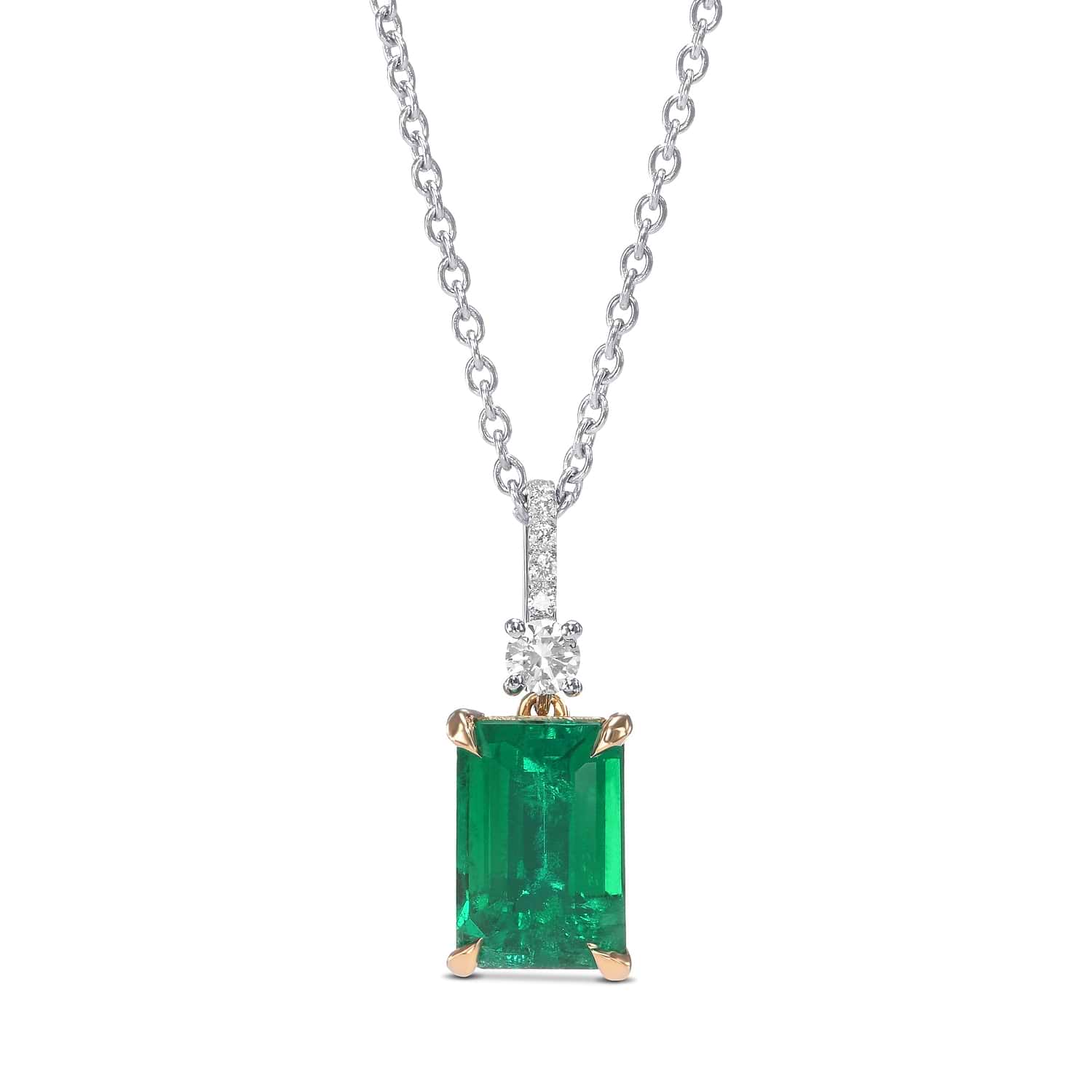 Emerald Drop Diamond Pendant