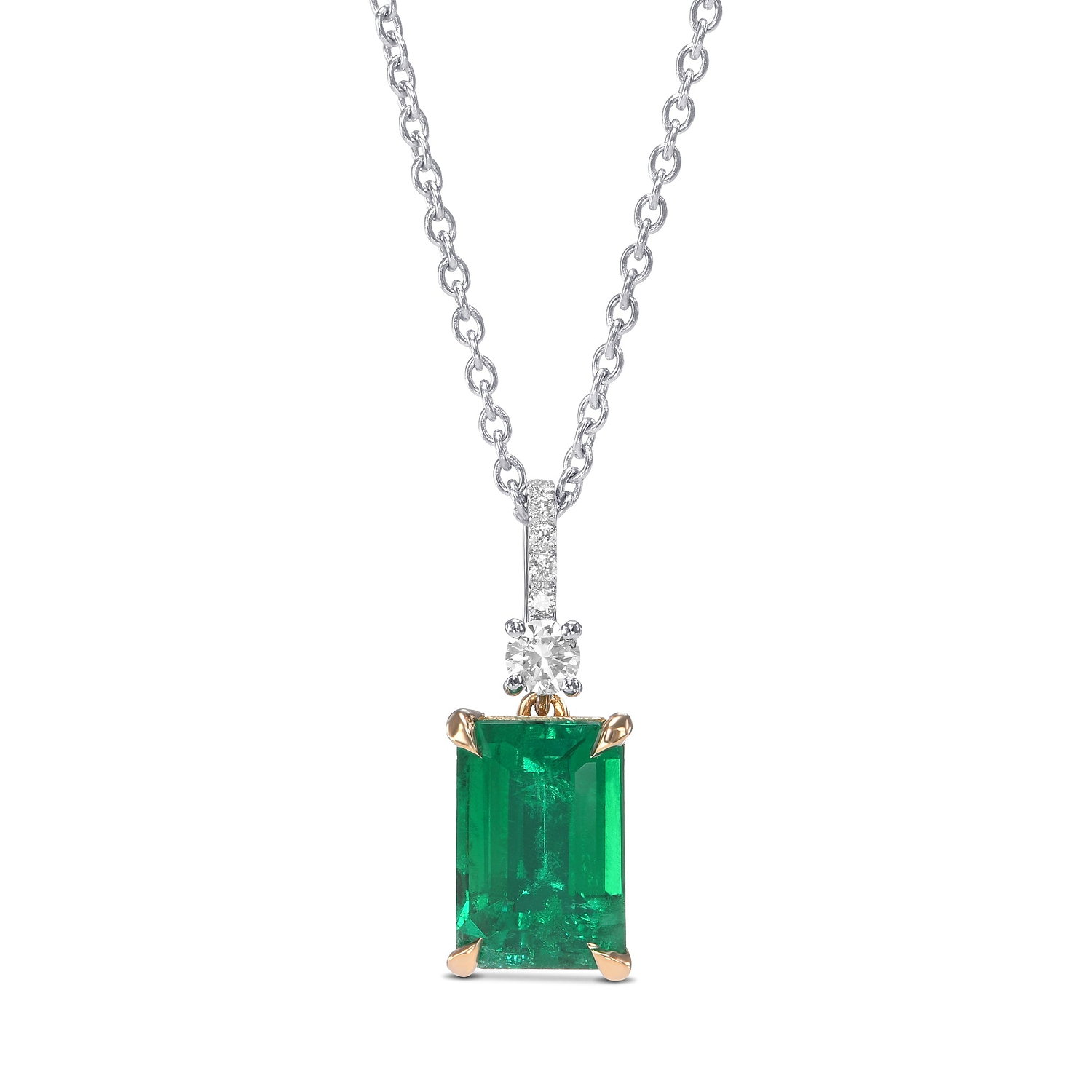 Emerald Drop Diamond Pendant