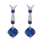 Blue Sapphire and Diamond Drop Earrings