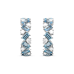 Aquamarine and Diamond Hoop Earrings