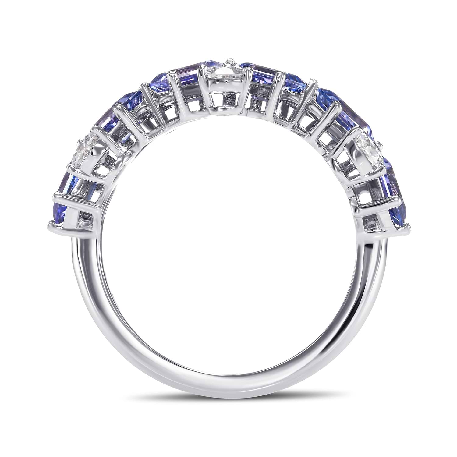 Tanzanite and Diamond Band Ring