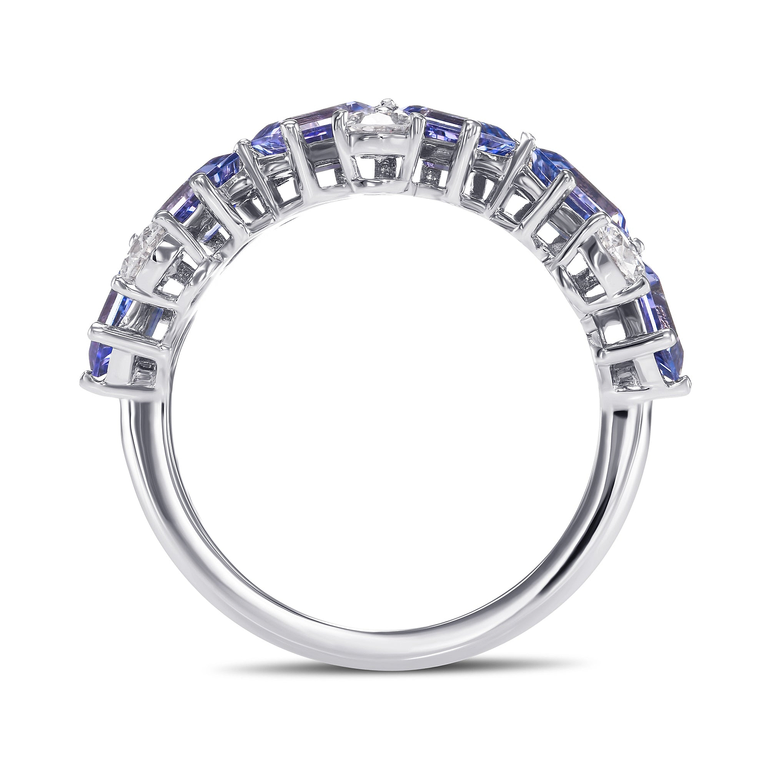 Tanzanite and Diamond Band Ring