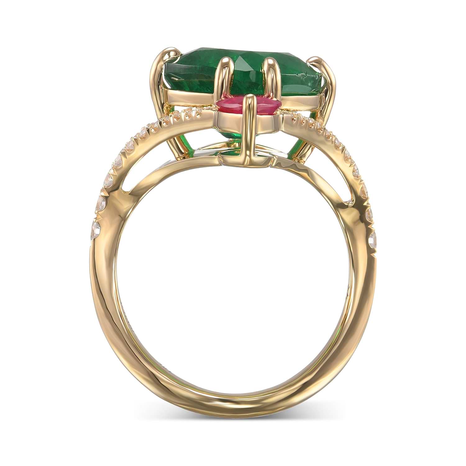 Emerald and Ruby Two-stone Ring
