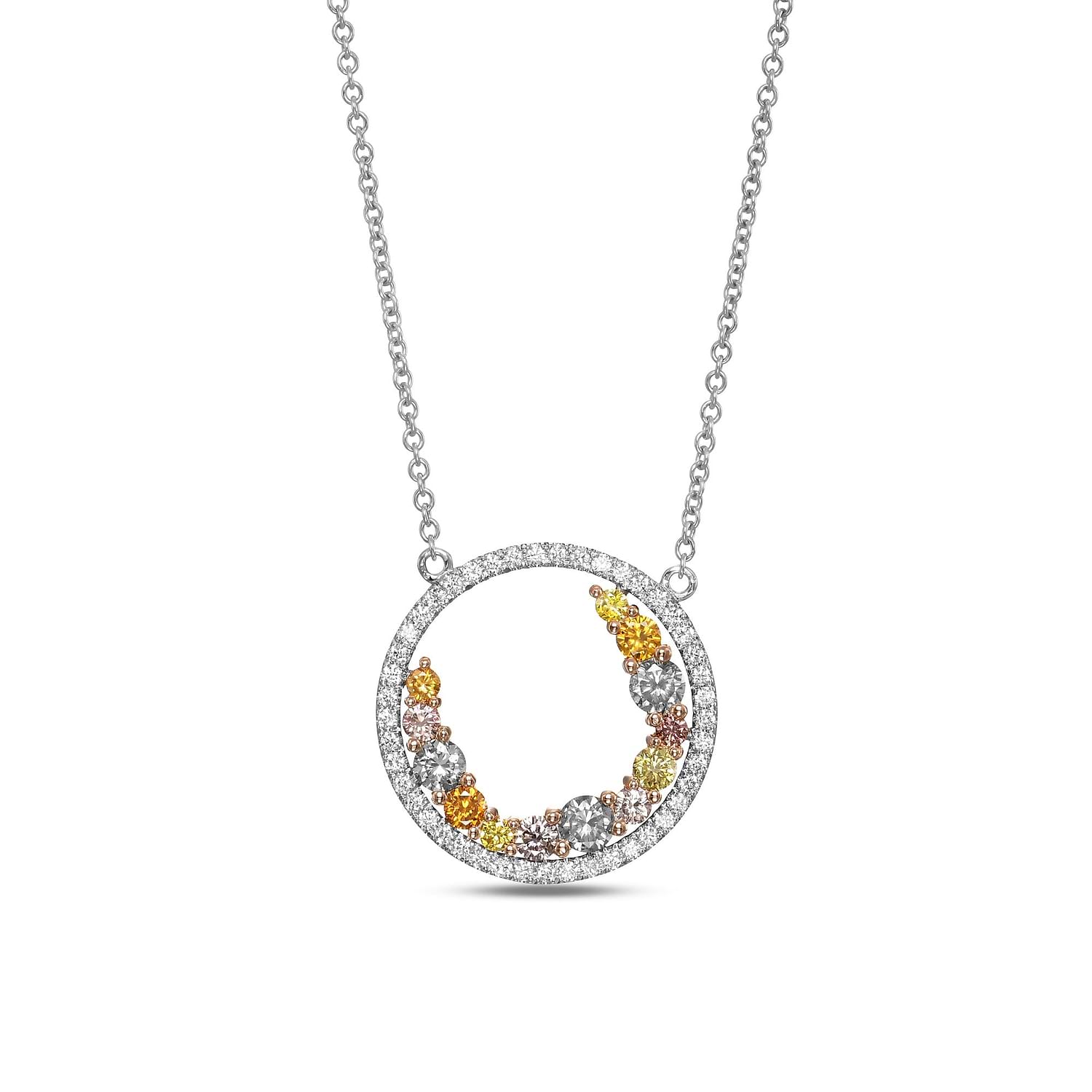 Leibish Inspire Multicolor Diamond Pendant