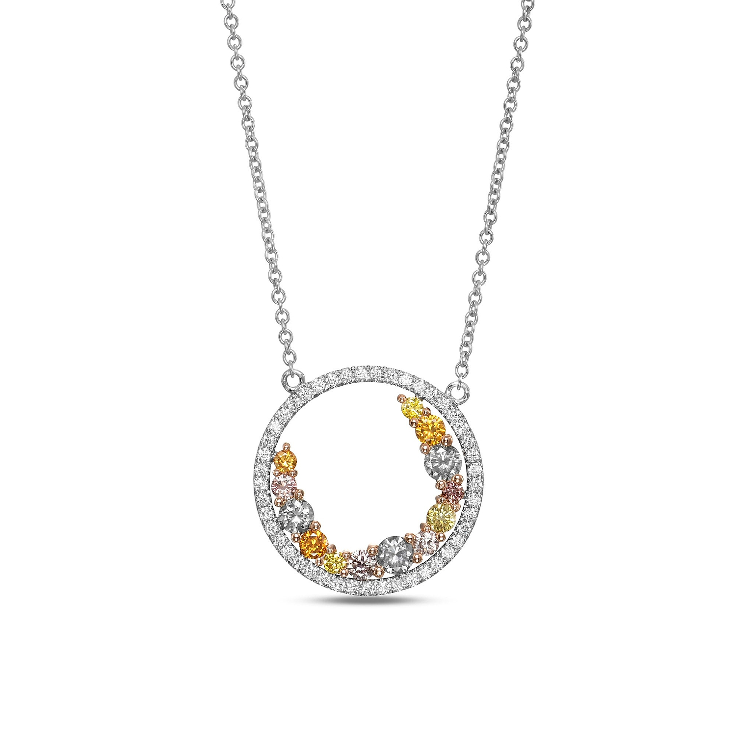 Leibish Inspire Multicolor Diamond Pendant