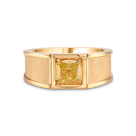 Gents Solitaire Brushed Band Ring Setting