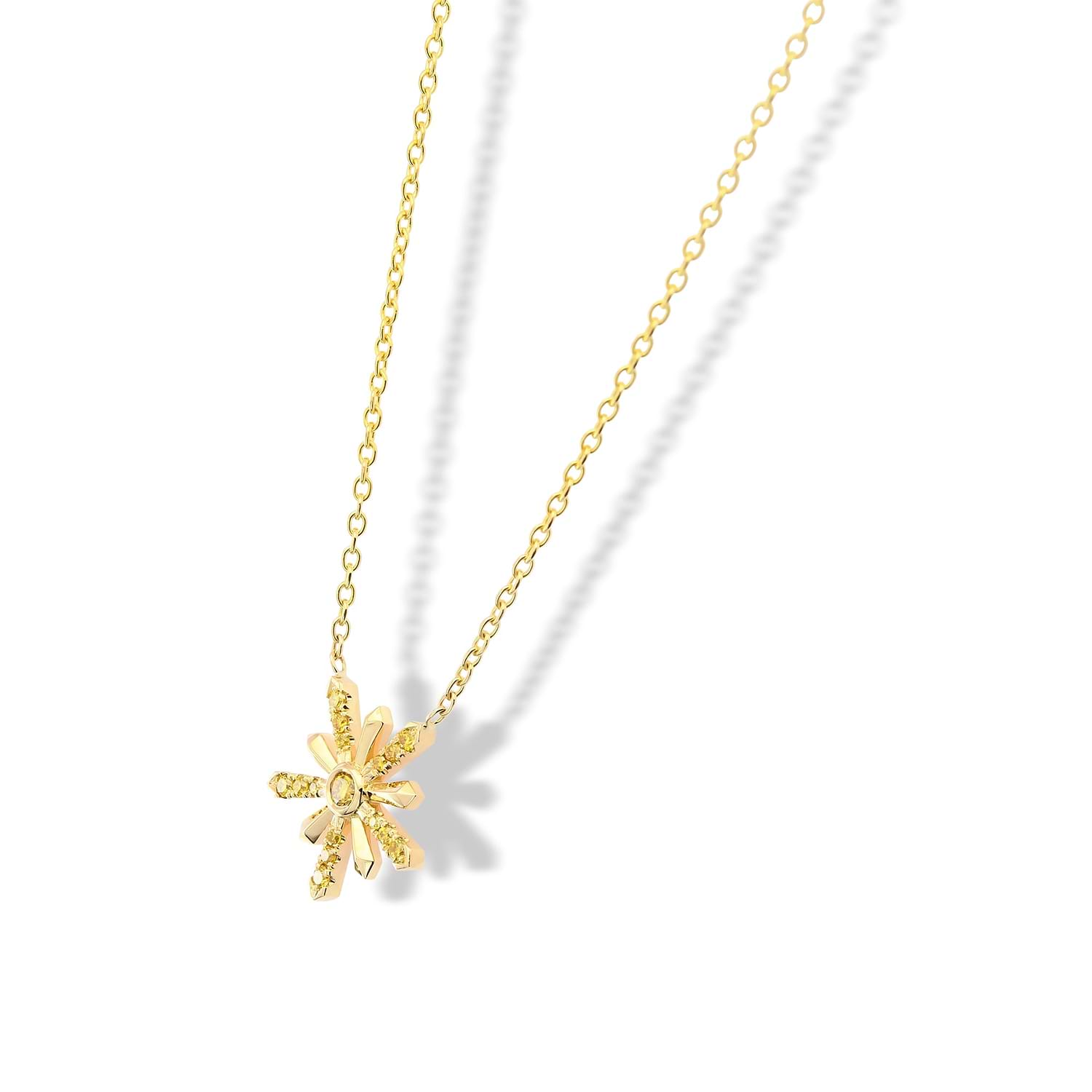 Fancy Vivid Yellow Pave Diamond Pendant