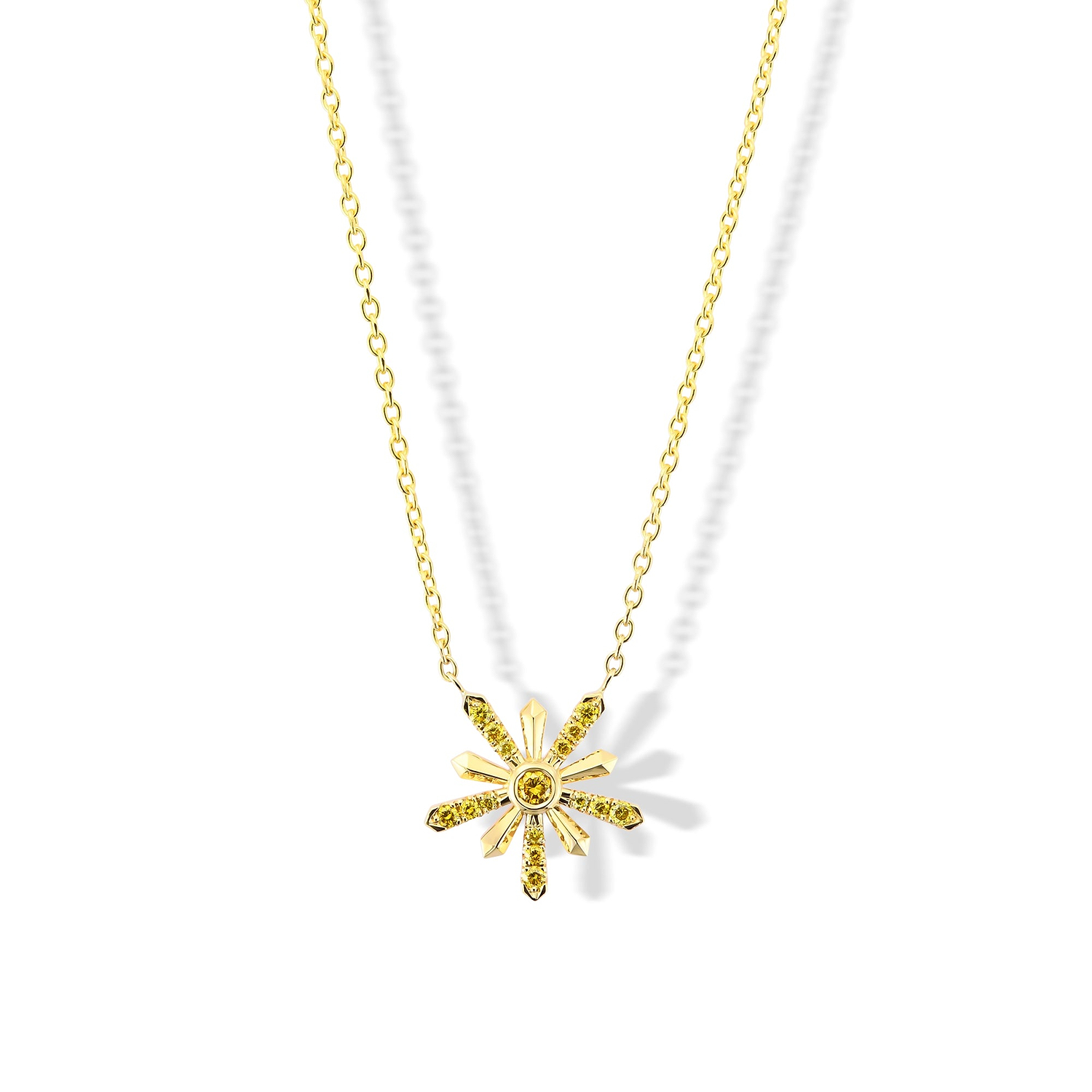 Fancy Vivid Yellow Pave Diamond Pendant