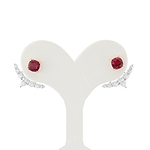 Red Ruby Studs and Diamond Ear Climbers