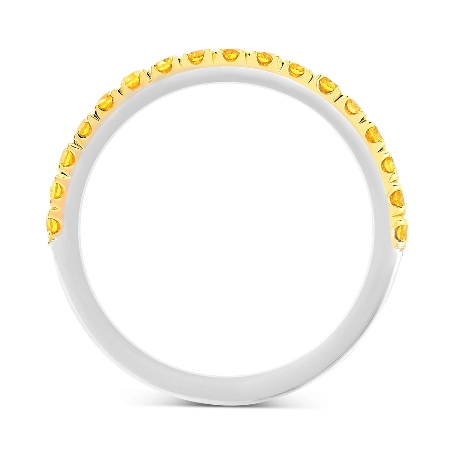 Canary Fancy Vivid Yellow Diamond Half Eternity Wedding Band