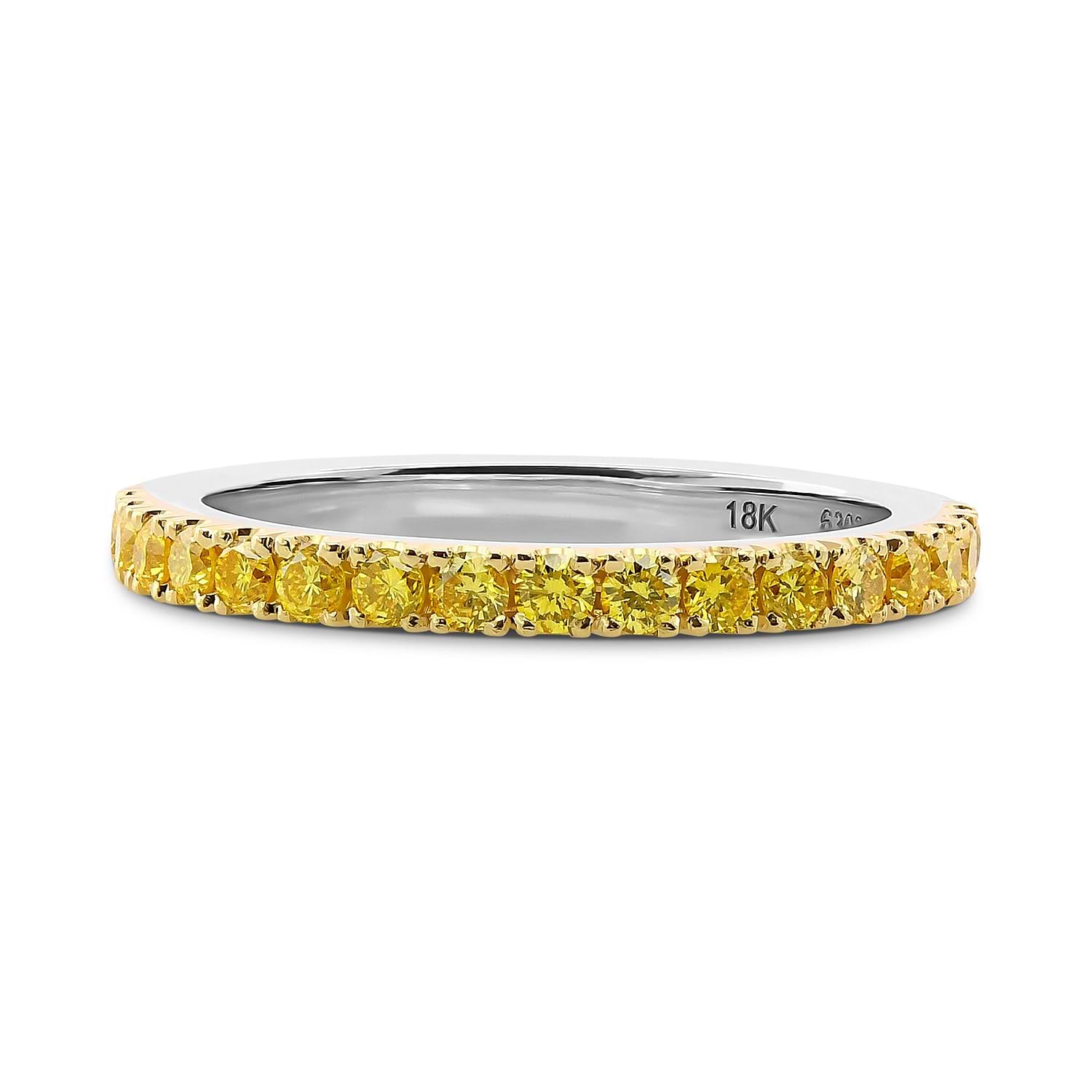 Canary Fancy Vivid Yellow Diamond Half Eternity Wedding Band