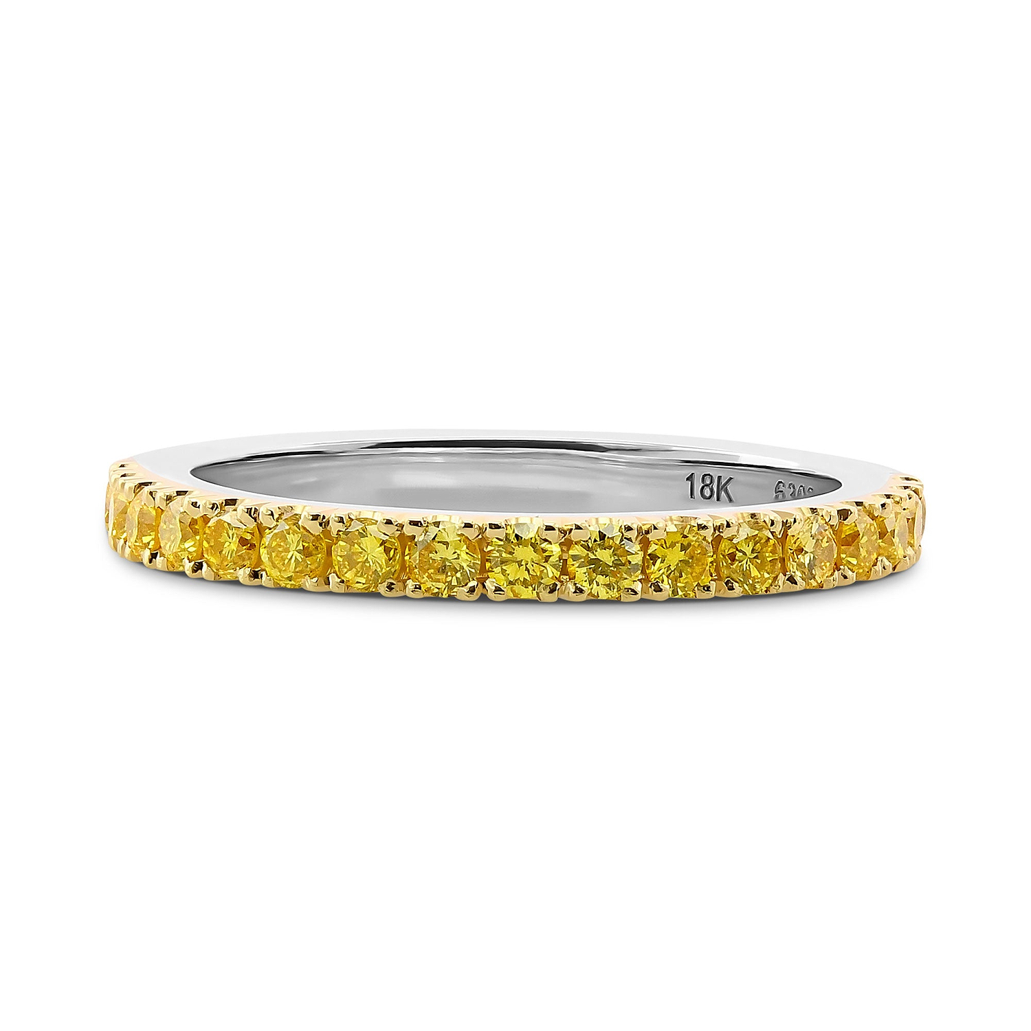 Canary Fancy Vivid Yellow Diamond Half Eternity Wedding Band