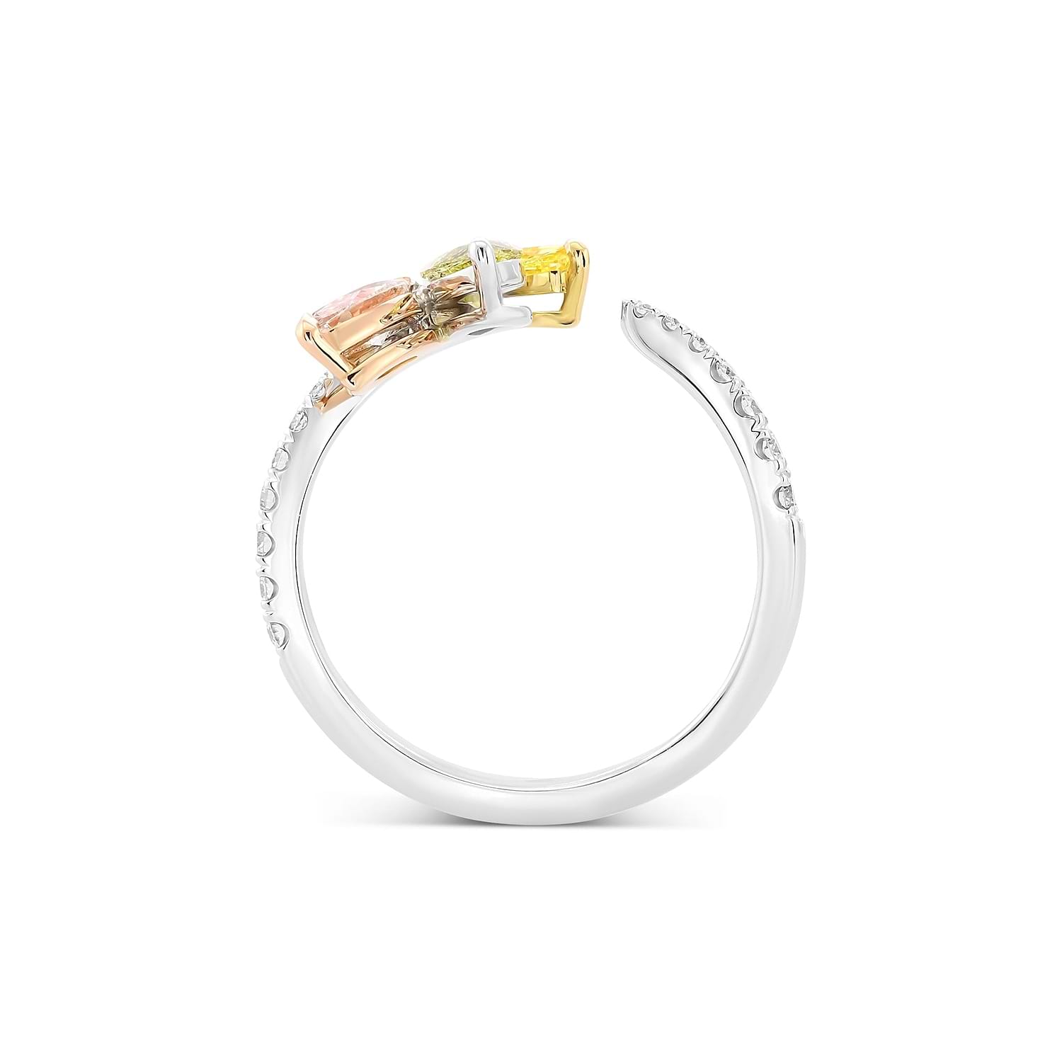 Extraordinary 3 Stone Diamond Crossover Ring