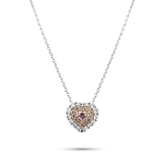 Fancy Pinkish Purple Heart Double Halo Diamond Pendant