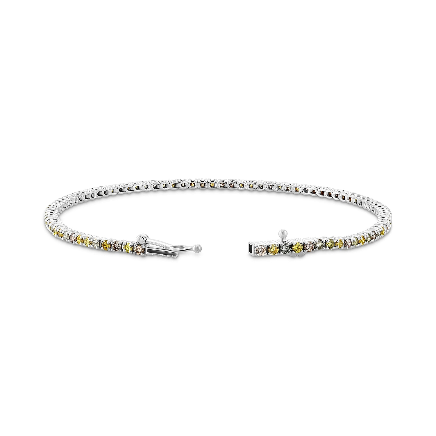 Multicolored Diamond Tennis Bracelet