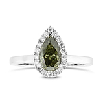 Pear Chameleon Halo Diamond Ring
