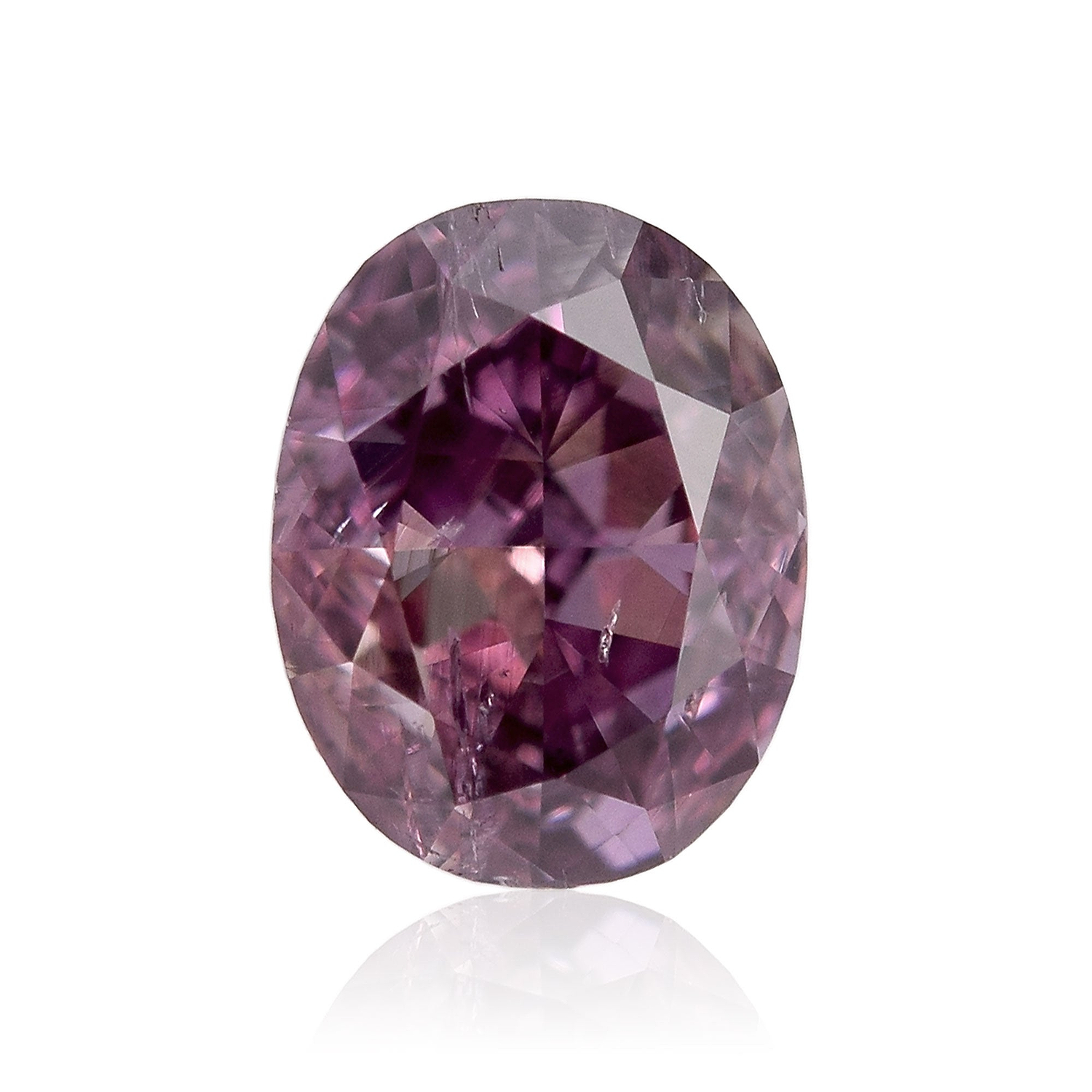 0.29 Carat Fancy Deep Purplish Pink Oval Diamond I1 GIA