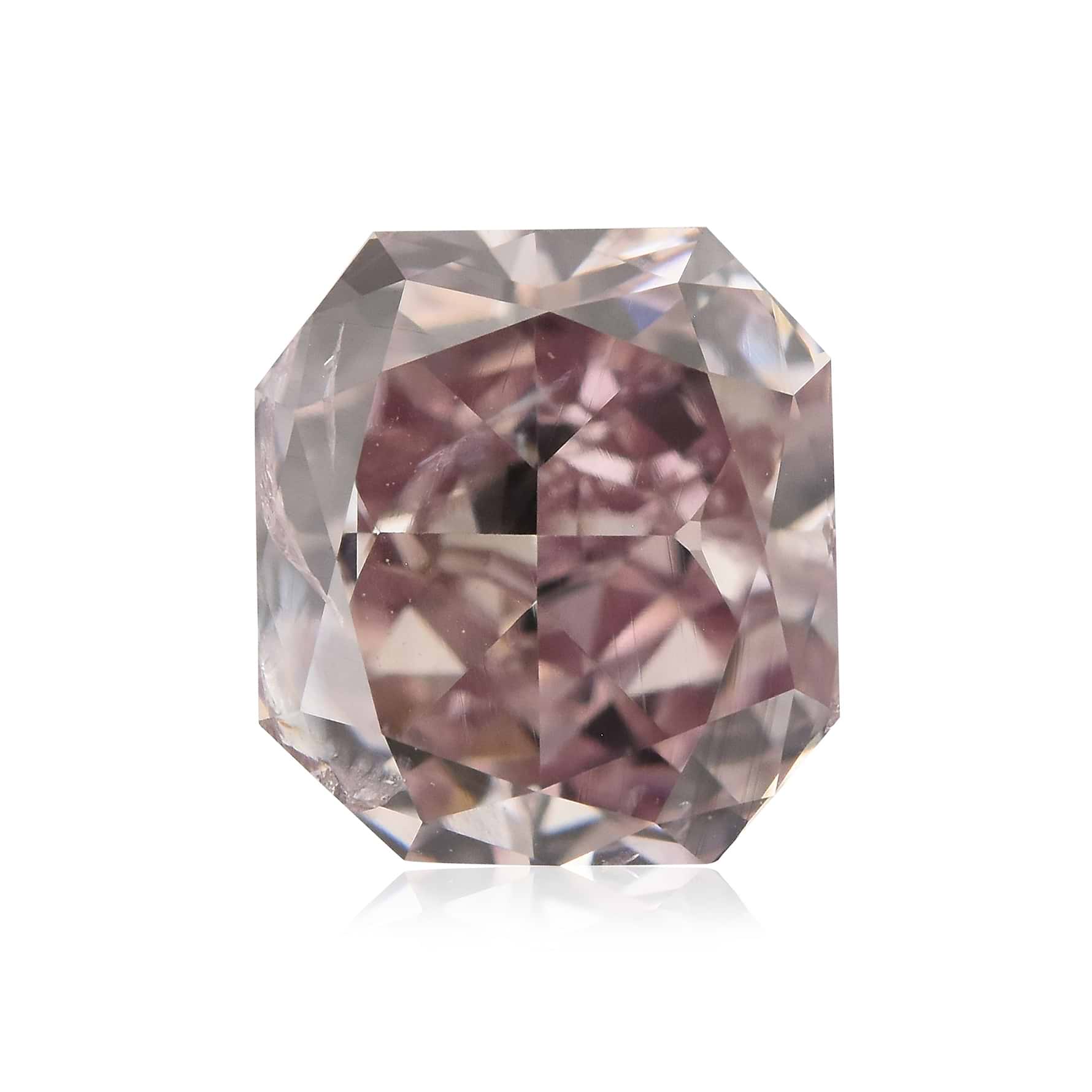 0.87 Carat Fancy Brownish Pink Radiant Diamond (I1) GIA
