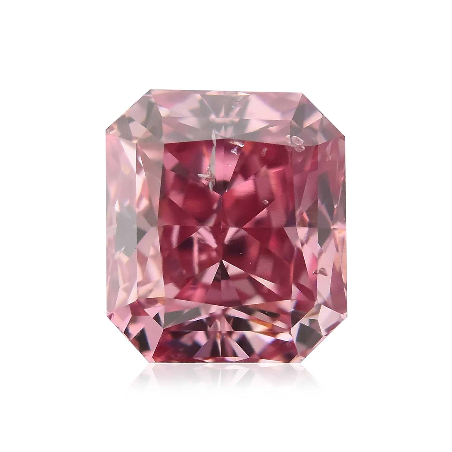 0.62 Carat Fancy Vivid Purplish Pink Radiant Diamond SI2 GIA