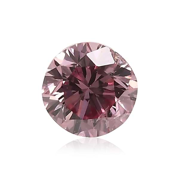 0.12 Carat Fancy Intense Purplish Pink Round Brilliant Diamond (I1) GIA