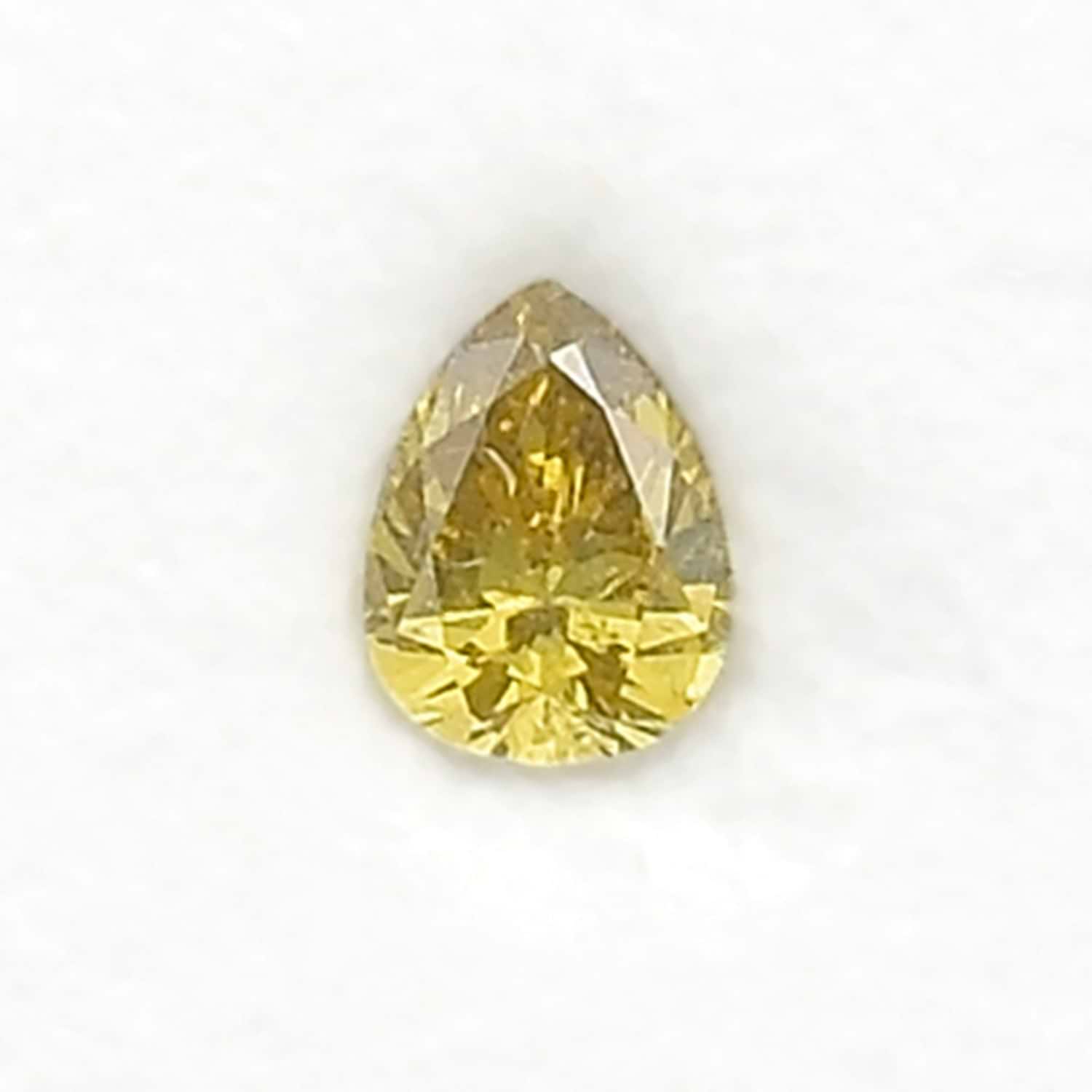 0.28 Carat Fancy Deep Brownish Greenish Yellow Pear Diamond (SI1) GIA