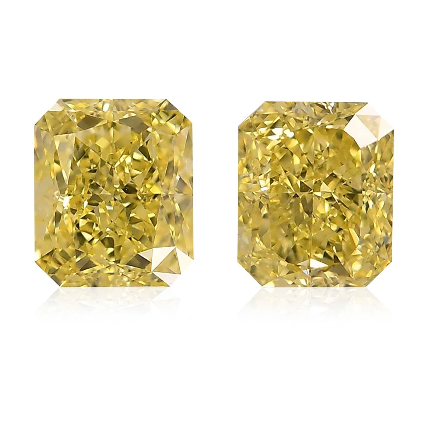 2.02 Carat Fancy Intense Yellow Radiant Diamonds VS2