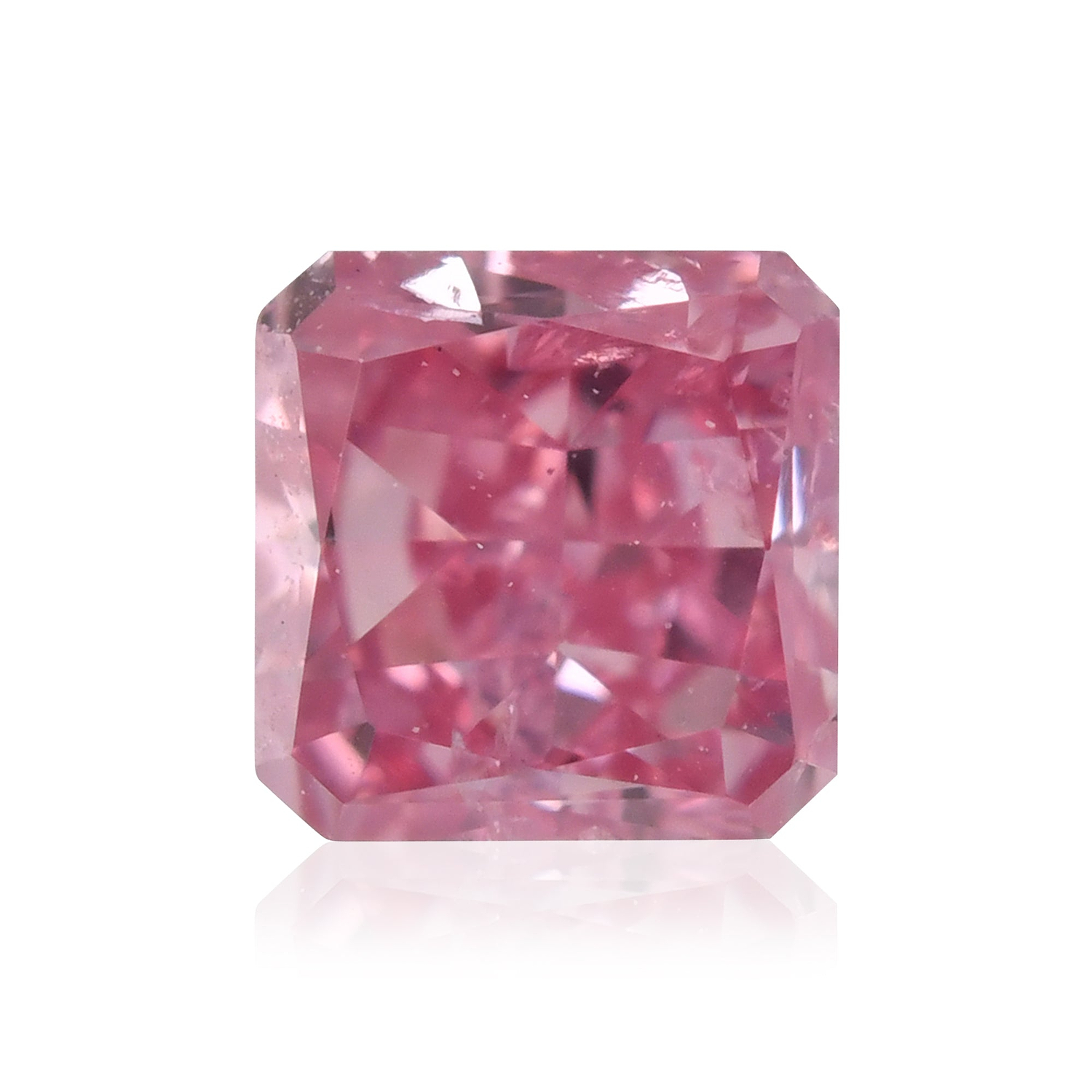 0.19 Carat Fancy Intense Purplish Pink Radiant Diamond (I2) GIA
