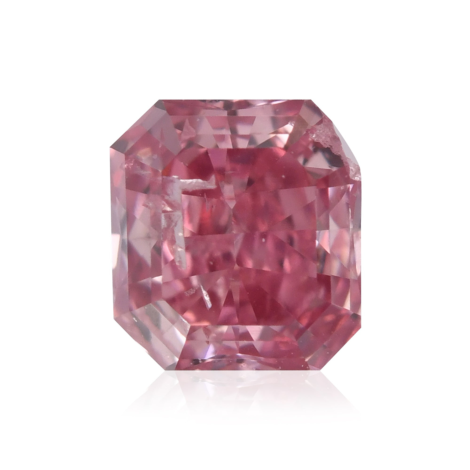 0.19 Carat Fancy Intense Purplish Pink Radiant Diamond (I2) GIA