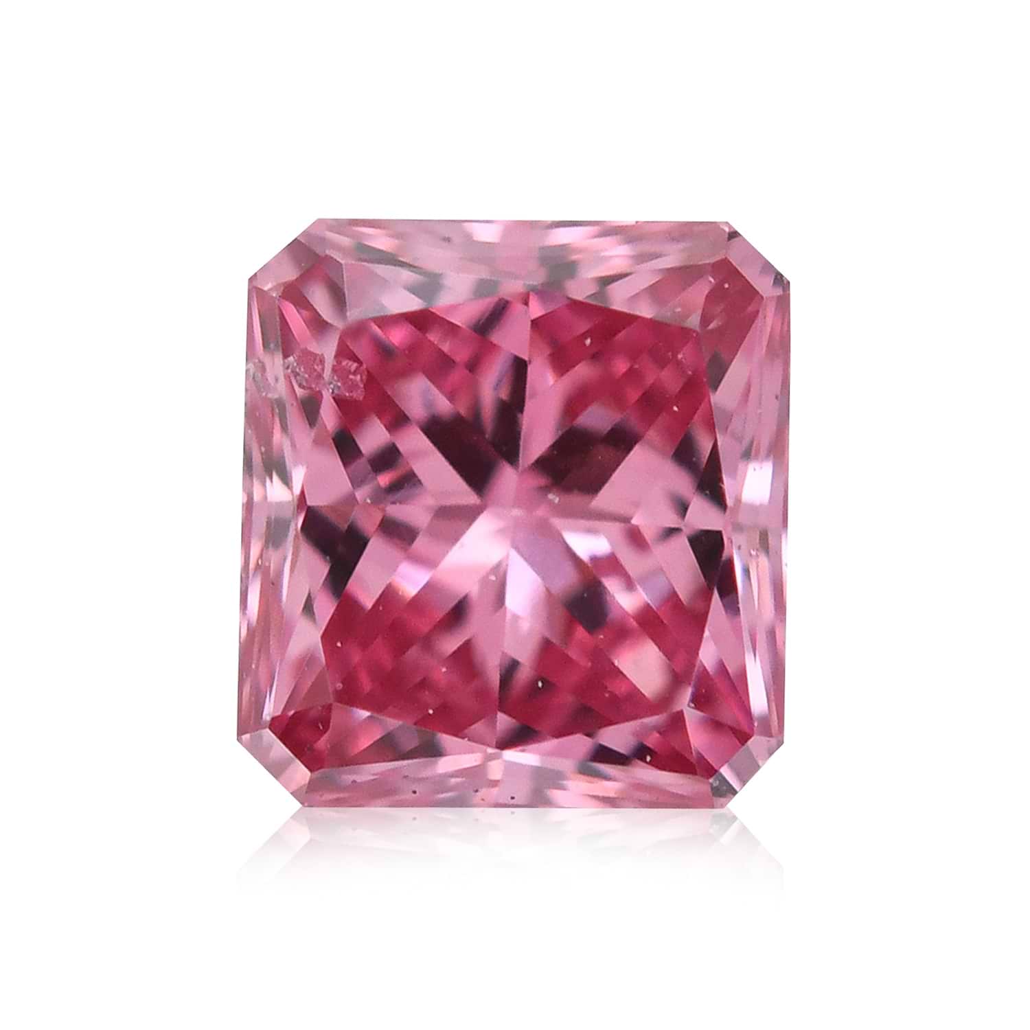 0.13 Carat Fancy Vivid Purplish Pink Radiant Diamond (SI2) GIA