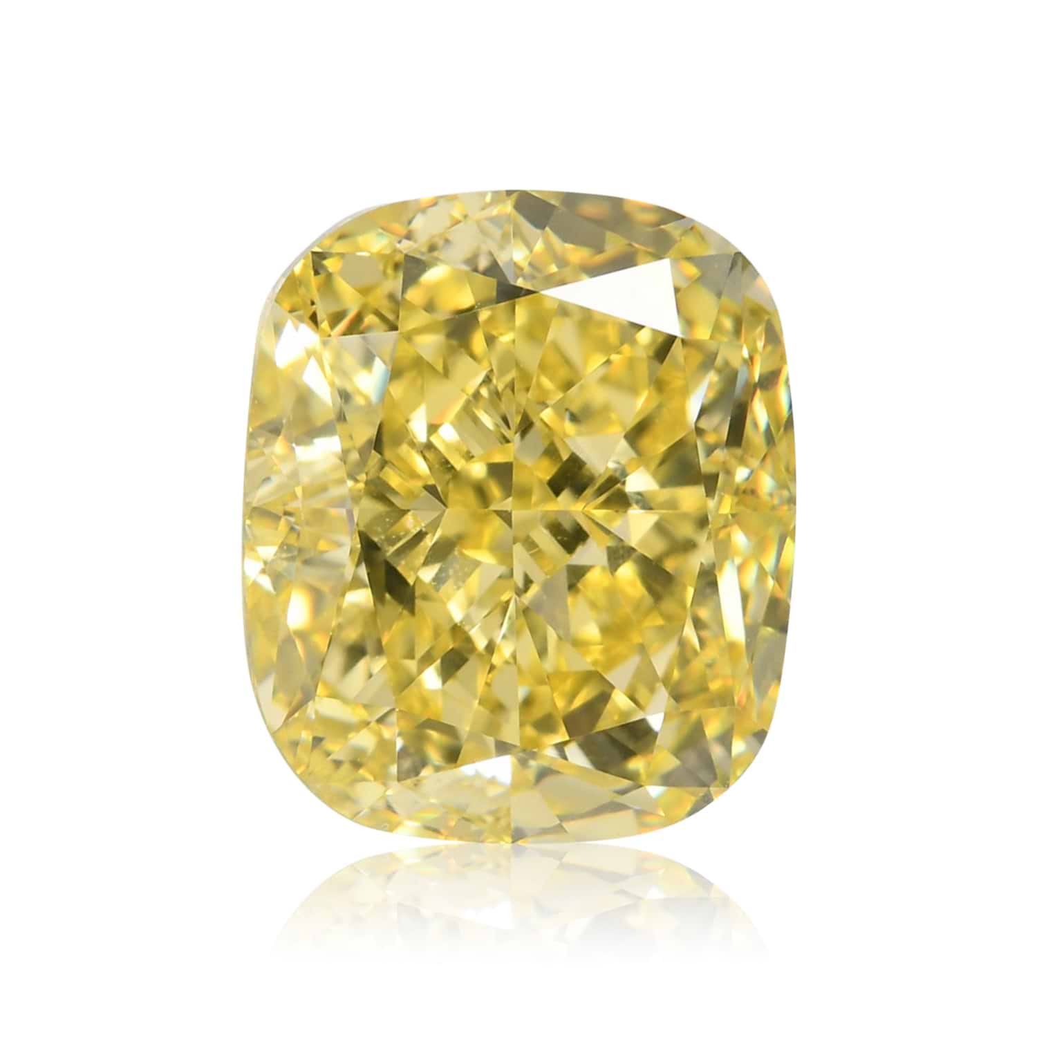 6.01 Carat Fancy Intense Yellow Cushion Diamond VS2 GIA